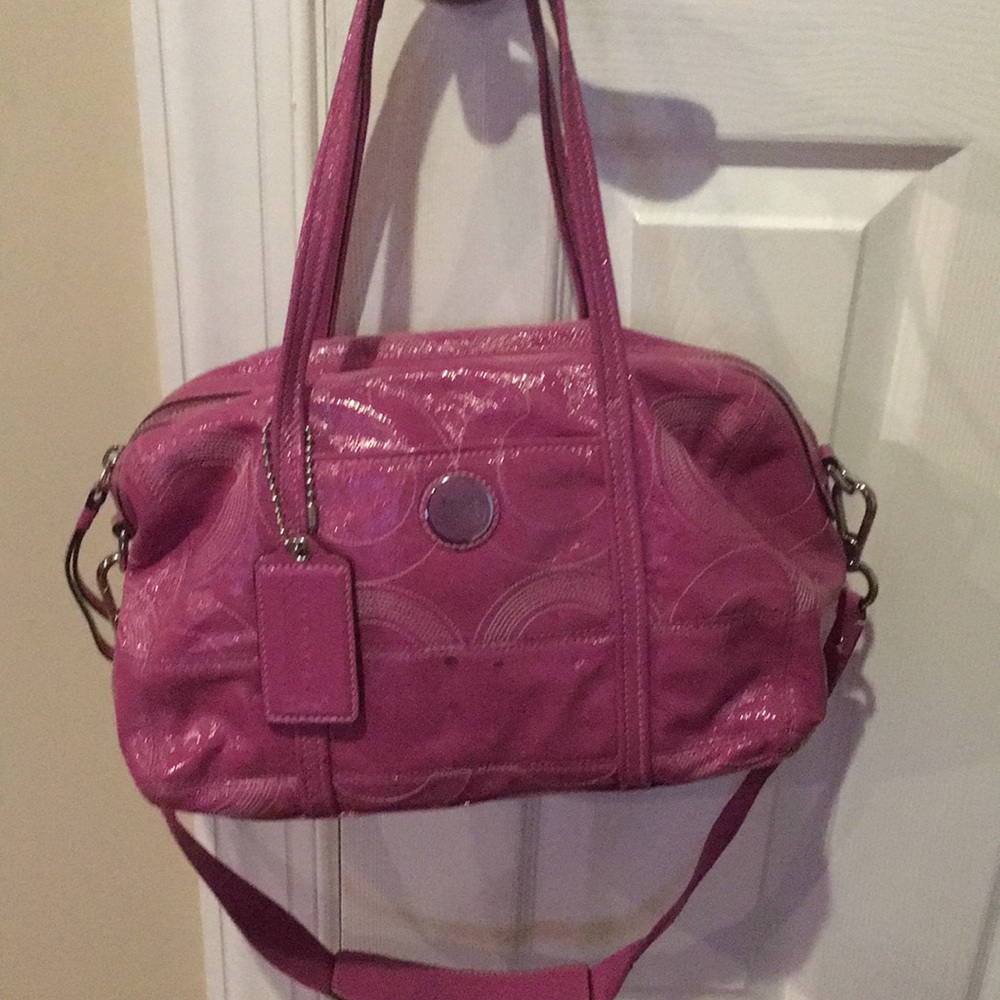 Coach Patent leather signature bag.